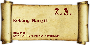 Kökény Margit névjegykártya