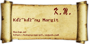 Kökény Margit névjegykártya